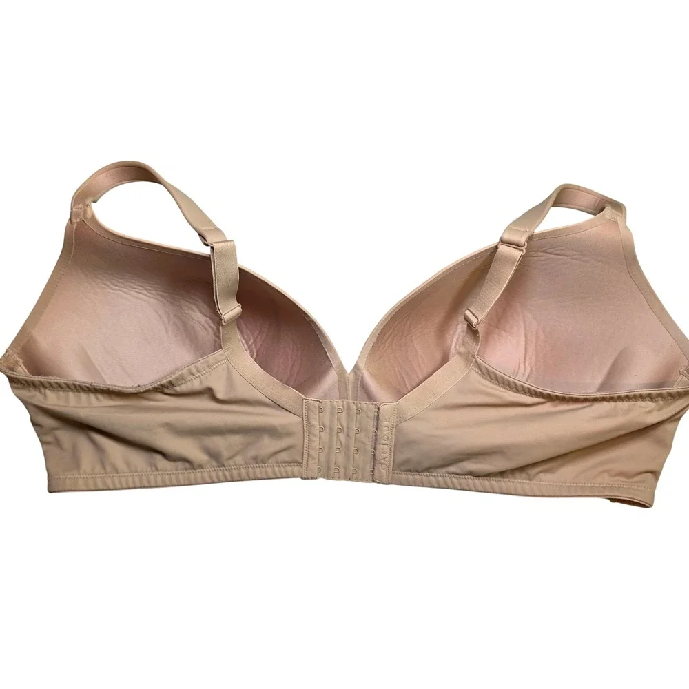 CACIQUE Women's 46DD Nude Simply Wirefree‎ Plunge Push-Up Bra Comfort Shapewear